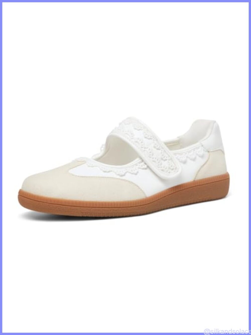 Mary Jane Flats Faux Leather Hook & Loop Walking Sneakers Cushioned